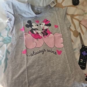 Disney Kids Gray T-Shirt with Pink Accents